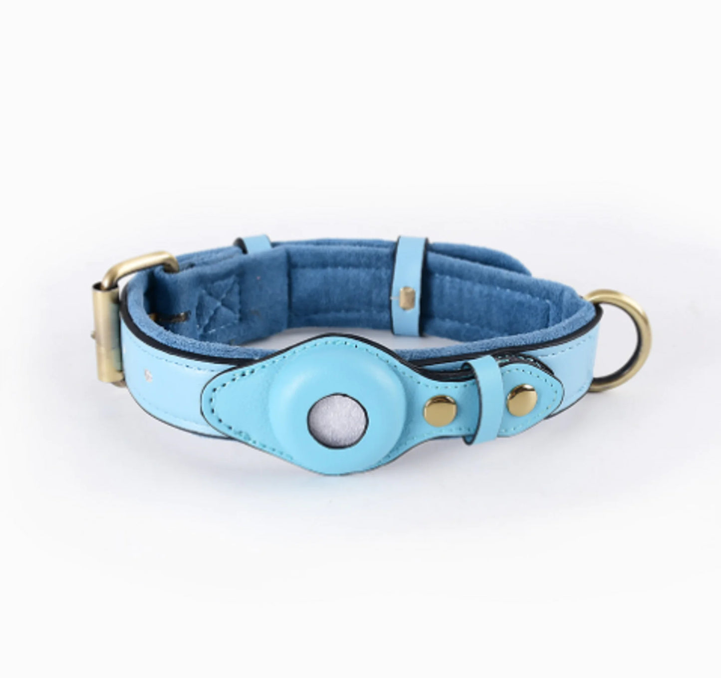 New Leather Airtag Dog Collar Pet Adjustable Collar